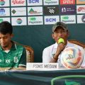 Pelatih PSMS Medan, Mftahudin Mukson dan Pemain PSMS Medan, Kurniawan Karman