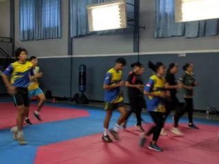 Visitasi Publikasi PON 2024 Wilayah Sumut oleh Dispora Sumut yang diwakili Mhd Yahya Arnuari di GOR Cemara Asri, Selasa (5/12/2023).