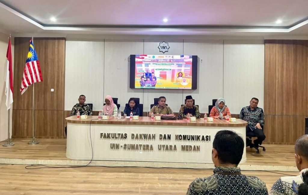 Suasana pembukaan kegiatan FDK UINSU dengan School of Communication USM, di Aula FDK UINSU, Jumat (19/1/2024). Rektor UINSU mengapresiasi kegiatan internasional ini.(HO/kaldera)