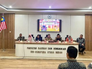 Suasana pembukaan kegiatan FDK UINSU dengan School of Communication USM, di Aula FDK UINSU, Jumat (19/1/2024). Rektor UINSU mengapresiasi kegiatan internasional ini.(HO/kaldera)