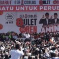 Jutaan manusia penuhi Jakarta Internasional Stadium guna menghadiri kumpul akbar pasangan calon presiden - wakil presiden nomor urut 01, Anies Baswedan - Muhaimin Iskandar, Sabtu (10/2/2024).