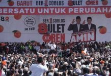 Jutaan manusia penuhi Jakarta Internasional Stadium guna menghadiri kumpul akbar pasangan calon presiden - wakil presiden nomor urut 01, Anies Baswedan - Muhaimin Iskandar, Sabtu (10/2/2024).