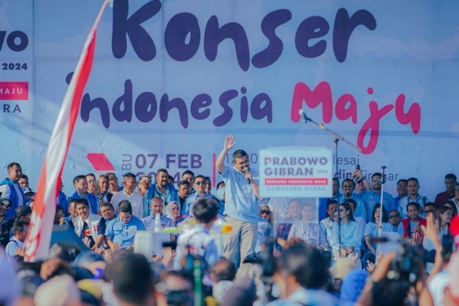 Juru bicara TKD Prabowo - Gibran Sumut, Ricky Prandana menegaskan kepada pihak tertentu untuk tidak membawa perasaan atas apa yang disampaikan tokoh muda Indonesia asal Sumatera Utara, Bobby Nasution saat konser musik Koalisi Indonesia Maju di Stadion Baharoeddin Siregar, kemarin.