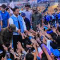 Ratusan ribu massa pendukung calon presiden - wakil presiden nomor urut 02, Prabowo Subianto - Gibran Rakabuming Raka memadati Stadion GBK menghadiri kampanye akbar bertajuk pesta rakyat untuk Indonesia maju, Sabtu (10/2/2024).