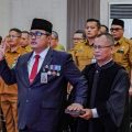 Topan Ginting saat dilantik menjadi Pj Sekda Kota Medan