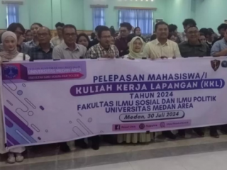 Fakultas Ilmu Sosial dan Ilmu Politik (FISIP) UMA melepas 145 mahasiswa untuk melaksanakan Kuliah Kerja Lapangan (KKL) tahun 2024.Ratusan mahasiswa KKL ini akan ditempatkan di 21 lembaga pemerintahan dan perusahaan swasta selama sebulan mulai 1 hingga 31 Agustus 2024.