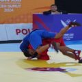 PJ Bupati Langkat Faisal Hasrimy diwakili Asisten Pemerintahan dan Kesejahteraan Rakyat Sekdakab Langkat, Mulyono membuka pertandingan cabang olahraga sambo Pekan Olahraga Nasional (PON) XXI Aceh - Sumut 2024 yang berlangsung di GOR Maanunggal Langkat Berseri, Stabat, Sumatera Utara, kemarin.