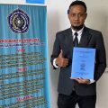 Ari Sisworo, usai menjalani sidang tesis di Pascasarjana UMSU.(HO/kaldera)