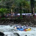 Tim Arung Jeram Putra Sumut berlaga di PON XXI 2024. Sumut sementara mengoleksi delapan medali dari cabor yang dipertandingkan di Aceh Tenggara, Aceh ini.(HO FAJI SUMUT/Kaldera)