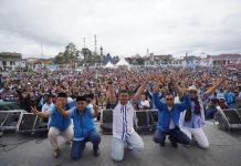 Ribuan masyarakat Simalungun memadati Lapangan Seribudolok di Kecamatan Silimakuta guna menghadri kampanye pasangan calon Gubernur – Wakil Gubernur Sumatera Utara nomor urut satu, Bobby Nasution – Surya, Jumat (22/11/2024) sore.