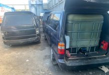 Barang bukti mobil box yang dimodifikasi ketika ditemukan tim Kejati Sumut di gudang peyimpanan BBM jenis solar subsidi di Kota Medan, Sumatera Utara. (HO/Kejatisu)