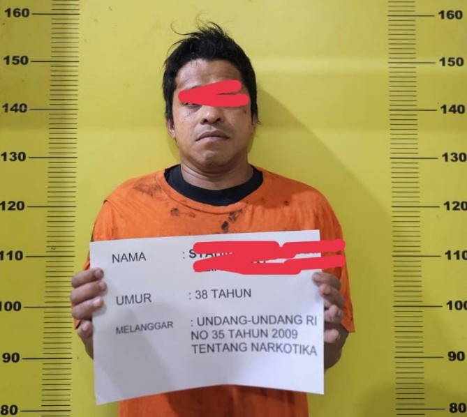 Bandar narkoba berinisial SS alias R (38), warga Kecamatan Torgamba, Kabupaten Labusel