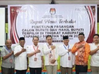Komisi Pemilihan Umum (KPU) Tapanuli Selatan (Tapsel) resmi menetapkan pasangan calon (paslon) Gus Irawan Pasaribu dan Jafar Syahbuddin Ritonga sebagai Bupati dan Wakil Bupati Tapsel periode 2025-2030.