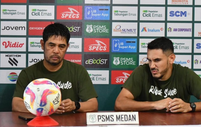 PSMS Medan siap amankan tiga poin saat menjamu Nusantara United dalam lanjutan babak playoff degradasi Liga 2 di Stadion Baharuddin Siregar, Selasa (4/2/2025) sore.