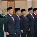 Acara Pengambilan Sumpah Jabatan dan Pelantikan yang berlangsung di Aula Raja Inal Siregar, Kantor Gubernur Sumut, Jalan Diponegoro No. 30, Medan, Senin (24/2/2025).