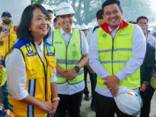 Wakil Menteri Pekerjaan Umum (Wamen PU) Diana Kusumastuti saat meninjau lokasi, Rabu (19/3/2025).