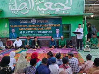 Ketua PD Al Washliyah Medan, H. Abdul Hafiz Harahap, memberi sambutan di Belawan.