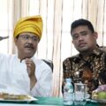 Gubernur Sumatera Utara (Sumut), Muhammad Bobby Afif Nasution, bersama Menteri Sosial Saifullah Yusuf (Gus Ipul), meninjau langsung lokasi rencana pembangunan Sekolah Rakyat di Kampus V Universitas Islam Negeri Sumatera Utara (UIN-SU), Kota Tebingtinggi, Jumat (11/4/2025)