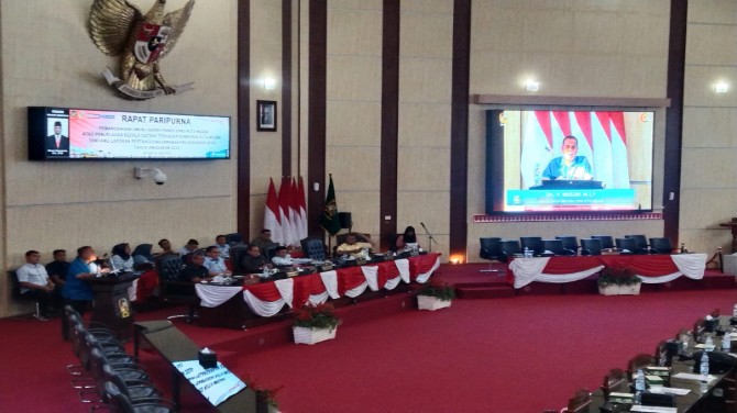 Sidang paripurna ranperda Kota Medan tentang Laporan Pertanggungjawaban Pelaksanaan APBD Tahun Anggaran 2024 di Gedung DPRD Medan, Selasa (10/6/2025).
