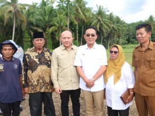 Acara penyerahan bantuan bibit dan pakan ikan kepada tiga kelompok pembudidaya (Pokdakan), yang diinisiasi Dinas Perikanan Pemkab Tapsel, Selasa (17/6/2025).