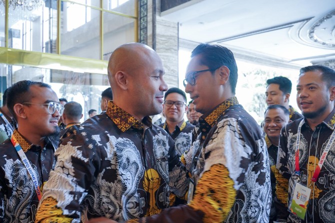 Pembukaan Musyawarah Daerah (Musda) XVIII HIPMI Sumut di Regale International Convention Center, Kamis (26/6/2025).