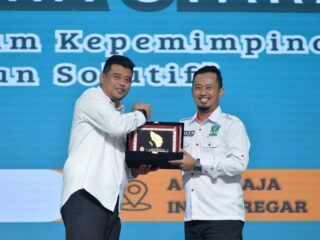 Gubernur Bobby saat membuka secara resmi Musyawarah Wilayah (Muswil) VII Pengurus Wilayah (PW) KAMMI Sumut di Aula Raja Inal Siregar, Kantor Gubernur Sumut, Jumat (4/7/2025).