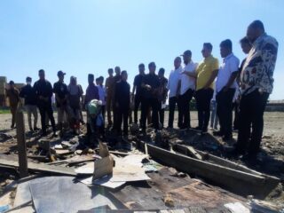 Komisi 1 dan Komisi 4 DPRD Kota Medan melakukan inspeksi mendadak (sidak) ke salah satu perusahaan yang melakukan penimbunan paluh di kawasan Kecamatan Belawan, Senin (7/7/2025).