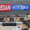 Rapat evaluasi penerimaan PBB di Kantor Bapenda Kota Medan, Senin (11/8/2025).