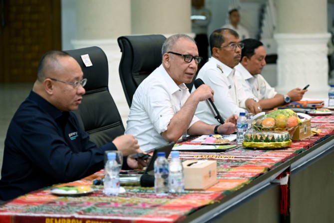 Konferensi pers Lake Toba GP di Kantor Gubernur, Jalan Diponegoro 30, Medan, Rabu (13/8/2025).