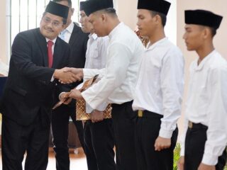 Acara pemberian remisi HUT Kemerdekaan RI yang berlangsung di Lapas Kelas I Medan, Jalan Lembaga Pemasyarakatan Tanjunggusta, Medan, Minggu (17/8/2025).