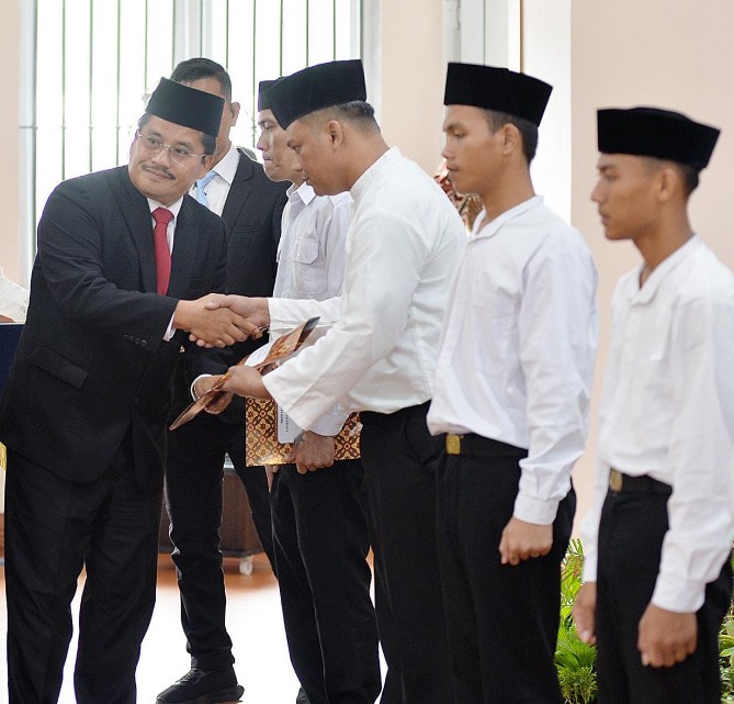 Acara pemberian remisi HUT Kemerdekaan RI yang berlangsung di Lapas Kelas I Medan, Jalan Lembaga Pemasyarakatan Tanjunggusta, Medan, Minggu (17/8/2025).