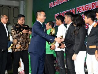 Gubernur Sumut Bobby Nasution pada acara Pelantikan Pengurus Provinsi (pengprov) Persatuan Olahraga Berkuda Seluruh Indonesia (PORDASI) Sumut, yang berlangsung di Aula Raja Inal Siregar, Jalan Diponegoro Nomor 30 Medan, kemarin.