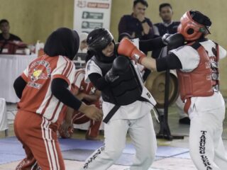 Kejuaraan Tarung Derajat Terbuka Piala Wali Kota Medan 2025 di Gelanggang Remaja, Jalan Sutomo Ujung, Kecamatan Medan Timur, Sabtu (6/9/2025).
