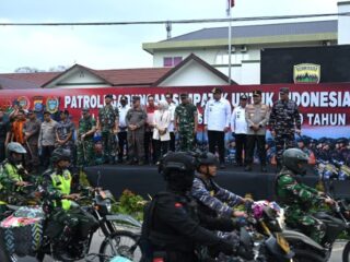 Gubernur Sumatera Utara Muhammad Bobby Afif Nasution melepas pemberangkatan 480 personel Patroli Gabungan Simpatik, yang membawa 28.000 ton beras serta bahan pangan lainnya.