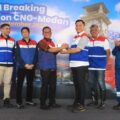 Wakil Wali Kota Medan, Zakiyuddin Harahap, melakukan groundbreaking pembangunan Mother Station Compressed Natural Gas (CNG) pertama di Kota Medan, berlokasi di Jalan Kolonel Yos Sudarso, Medan Labuhan, Jumat (19/9/2025).
