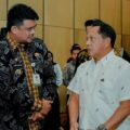 Gubernur Sumatera Utara (Sumut) Muhammad Bobby Afif Nasution menghadiri Rapat Koordinasi (Rakor) Pemerintahan se-Wilayah Sumatera 2025 di Swiss-Belhotel Harbour Bay Batam, Minggu (21/9/2025).