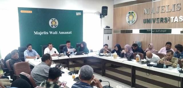 Suasanan konferensi pers Panitia Penjaringan dan Pemilihan Rektor Universitas Sumatera Utara (USU) 2026 – 2031 di Gedung Majelis Wali Amanat (MW) USU, Selasa (23/9/2025).