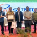 Bank Sumut meraih Penghargaan Tingkat Keterhunian Tertinggi dari BP Tapera, Kamis (23/10). Penghargaan ini diterima oleh Pemimpin Divisi Ritel Bank Sumut Gama Cherry Al Halim. foto: IST