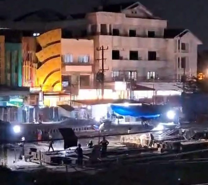 Diduga bangunan tanpa izin yang berdiri di lahan eks Hotel Garuda Plaza