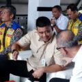 Gubernur Sumut Bobby Afif Nasution saat menghadiri peresmian Underpass Gatot Subroto oleh Presiden Prabowo Subianto secara hybrid. Foto: dokumen Dinas Kominfo Sumut.