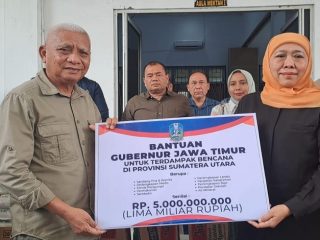 Pemprov Sumut Terima Bantuan Kemanusiaan Senilai Rp5 Miliar dari Pemprov Jatim