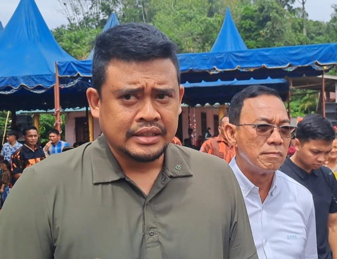 Gubernur Sumut Bobby Nasution bersama Bupati Tapanuli Selatan, Gus Irawan Pasaribu. Foto; Reza Sahab/kaldera.id