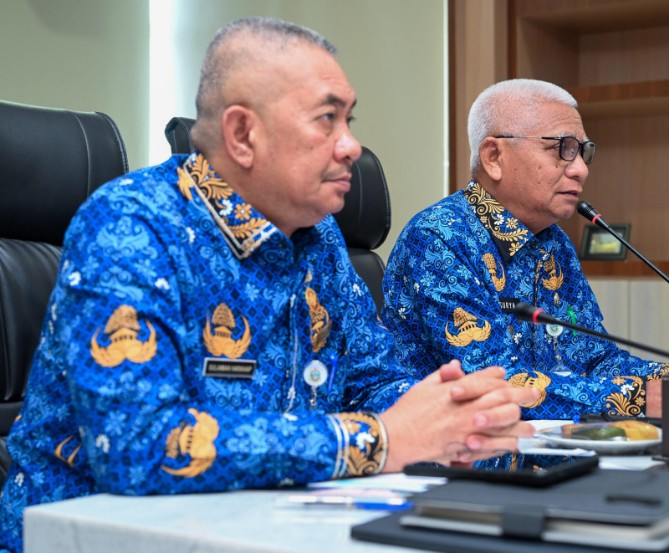 Wagub Sumut Surya bersama Pj Sekda Pemprovsu Sulaiman Harahap