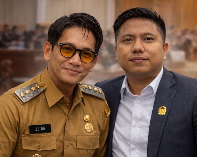 Wakil Wali Kota Binjai, Hasanul Jihadi bersama Anggota DPRD Binjai. Ronggur