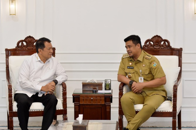 Gubernur Sumut Bobby Afif Nasution saat bertemu dengan MenPAN - RB