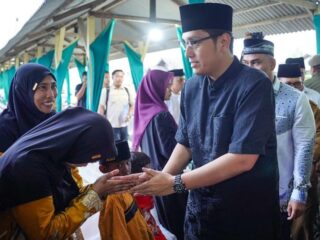Kegiatan Safari Ramadan Pemerintah Kota Medan di Masjid Muhammad Al Falah, Kecamatan Medan Belawan, Senin (9/3/2026).
