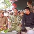 Gubernur Sumatera Utara Muhammad Bobby Afif Nasution bersama Kepala Staf Angkatan Darat (KSAD) Jenderal TNI Maruli Simanjuntak meresmikan Jembatan Bailey di Desa Silfalago Gomo, Kecamatan Boronadu, Kabupaten Nias Selatan, Selasa (10/3/2026).