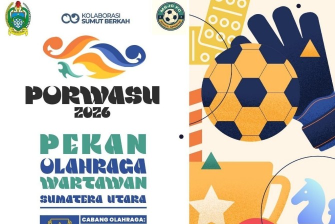Sebanyak 320 jurnalis dari berbagai daerah di Sumatera Utara dipastikan ambil bagian dalam Pekan Olahraga Wartawan Sumatera Utara (Porwasu) 2026 Piala Gubernur Sumatera Utara yang akan digelar pada 7 hingga 12 April 2026.