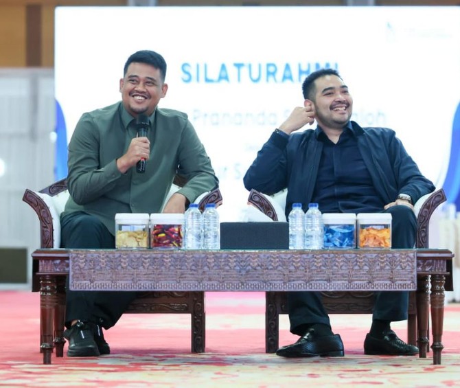 Anggota DPR RI Prananda Surya Paloh menemui Gubernur Sumatera Utara Bobby Afif Nasution di rumah dinas gubernur, Senin (27/4/2026) malam.