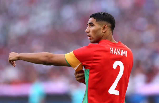A Hakimi akan menjadi andalan Maroko dalam meredam agresivitas pemain drpan Brasil dalam laga psmbuka Grup C Piala Dunia 2026, Minggu (14/6/2026). Foto; google.